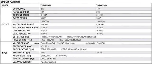 Alt view image 2 of 2 - Switching Power Supply TDR-960-24 TDR-960-48 3 Phase 960W(TDR-960-48 48V)