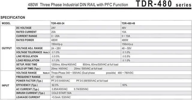 Alt view image 2 of 2 - Switching Power Supply TDR-480-24 TDR-480-48 480W(TDR-480-24)