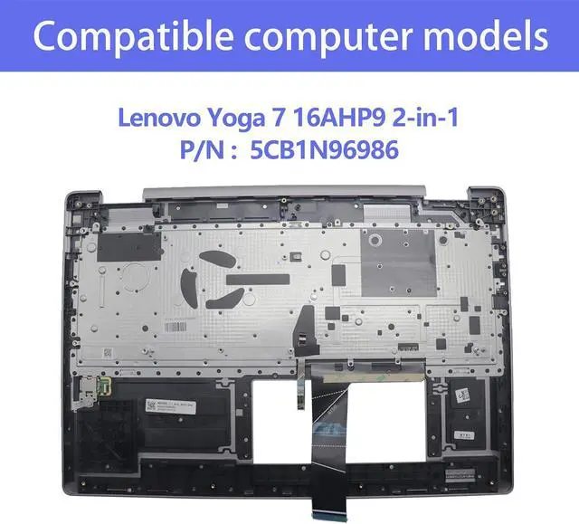Alt view image 2 of 6 - 5CB1N96986 Replacement for Lenovo Yoga 716AHP9 2-in-1 Laptop Upper Top Cover Case Palmrest Backlit US Keyboard Assembly Part