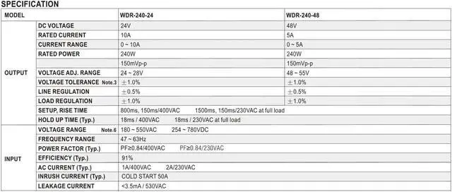 Alt view image 2 of 2 - Guideway Switching Power Supply 240W WDR-240-24 WDR-240-48(WDR-240-24V)