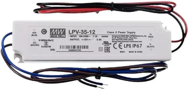 Main image of LPV-35 LPV-35-5 LPV-35-12 LPV-35-15 LPV-35-24 LPV-35-36 35W Single Output Switching Power Supply(LPV-35-24)