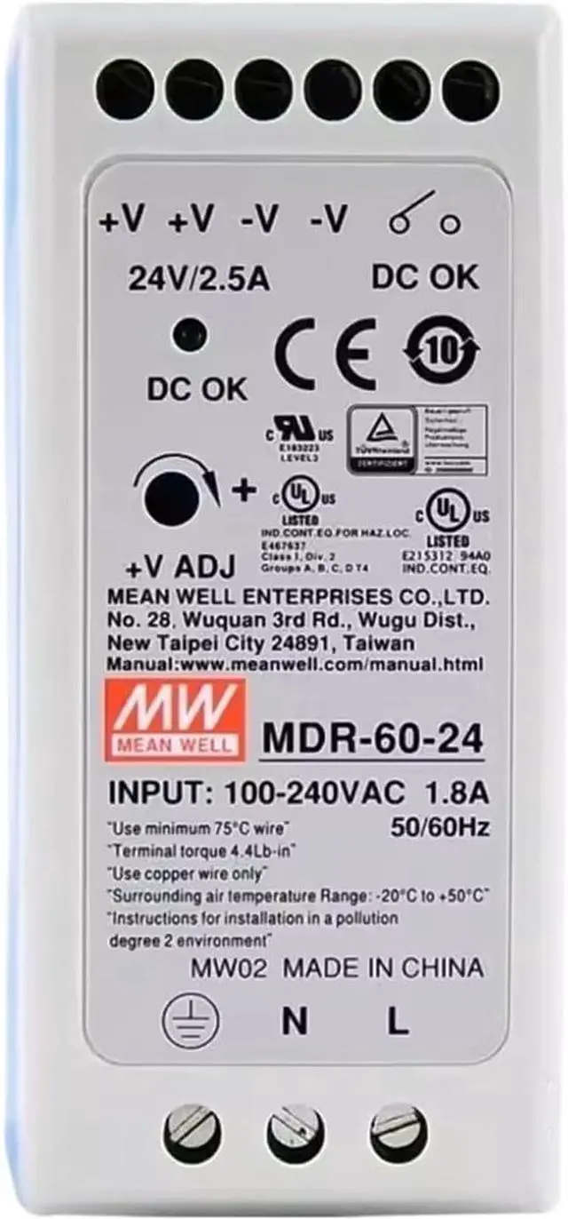 Alt view image 2 of 4 - MDR-60 MDR-60-5V 10A MDR-60-12V 5A MDR-60-24V 2.5A MDR-60-48V 1.25A Rail Type 60W Switching Power Supply(MDR-60-12V 5A)