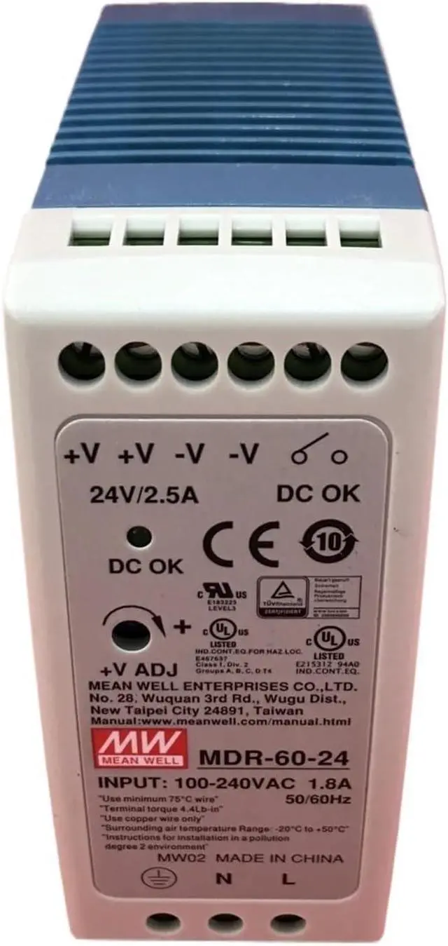 Alt view image 3 of 4 - MDR-60 MDR-60-5V 10A MDR-60-12V 5A MDR-60-24V 2.5A MDR-60-48V 1.25A Rail Type 60W Switching Power Supply(MDR-60-12V 5A)