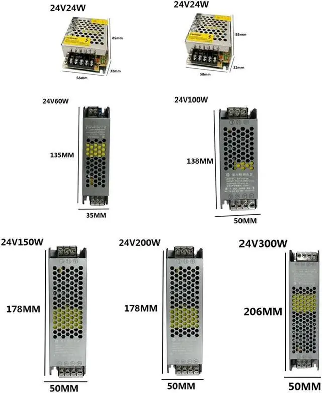 Alt view image 4 of 5 - Switching Power Supply AC-DC LED Power Supply 110V 220V to 12V 24V 48V 60W 100W 300W for LED Strip Light(12V_200W)