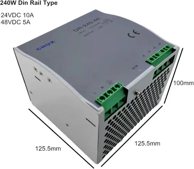 Alt view image 2 of 4 - Din Dail Switching Power Supply 48V 5A AC to SMPS DR-240-48 Din Rail Power Supply 240W 48V 5A for Led Light