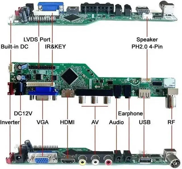 Alt view image 4 of 5 - for LTN141BT06-002 LTN141WD-L07 Controller Driver Board Kit 1CCFL 1440×900 LCD Display 30-Pin LVDS TV Analog AV+HDMI+VGA+IR+USB(for LTN141BT06-002)
