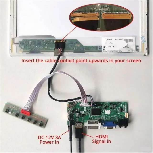 Alt view image 3 of 4 - Driver Controller Board for LTN101NT05-A01 LTN101NT06-001 Kit DIY HDMI-Compatible 10.1" VGA DVI 1024x600 40Pin LVDS Laptop Panel(for LTN101NT06-102)
