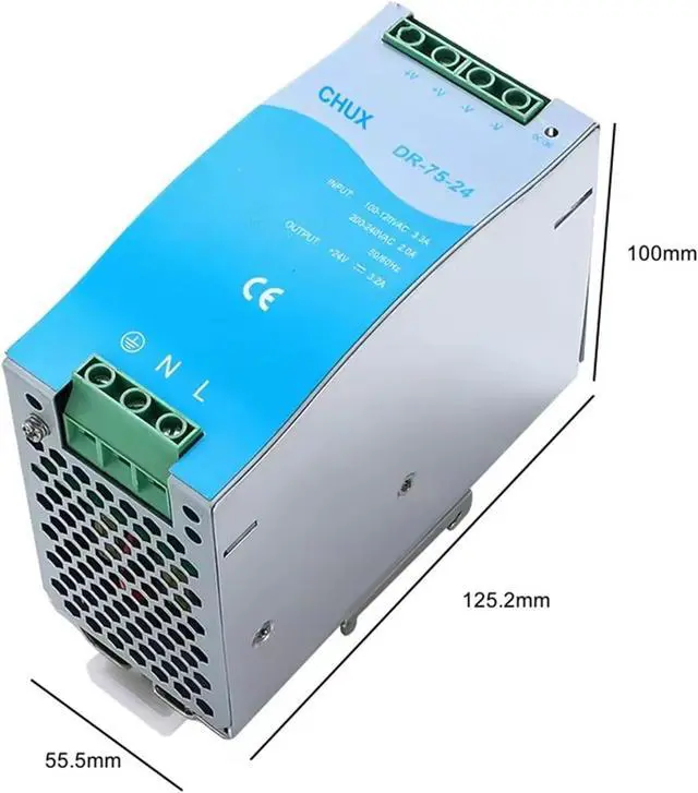 Alt view image 2 of 6 - Din Rail Switching Power Supply 75w 12V 24V 48V Single Output DR Mount DR75w LED SMPS Power Supplies(24V)