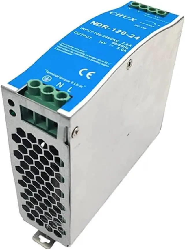 Alt view image 2 of 5 - 120W 24V Industrial Switching Power Supply Ultra-Slim Step Shape DIN Rail Type NDR-120W-24V 100V-220V SMPS