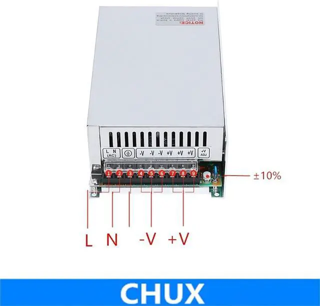 Alt view image 2 of 3 - Switching Power Supply 12v 24v 36v 48v 60v 72v 80v 90v 100v 110v 220v500w 600w Ac to for Led Strip Light Power S(220V,48V_600W)