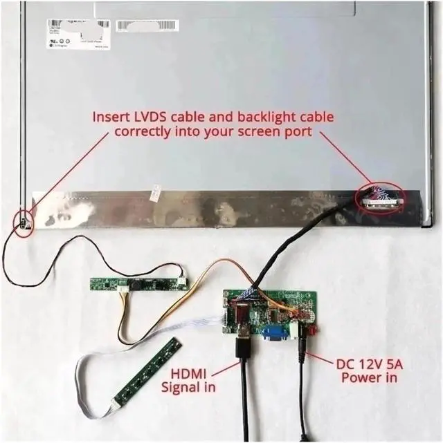 Alt view image 4 of 5 - for LM195WD1 LM195WD2 M195FGK M195RTN01 LCD Monitor Driver Board 30-Pin LVDS HDMI-Compatible Matrix 1600×900 VGA 19.5" Kit DIY(for M195RTN01.1)