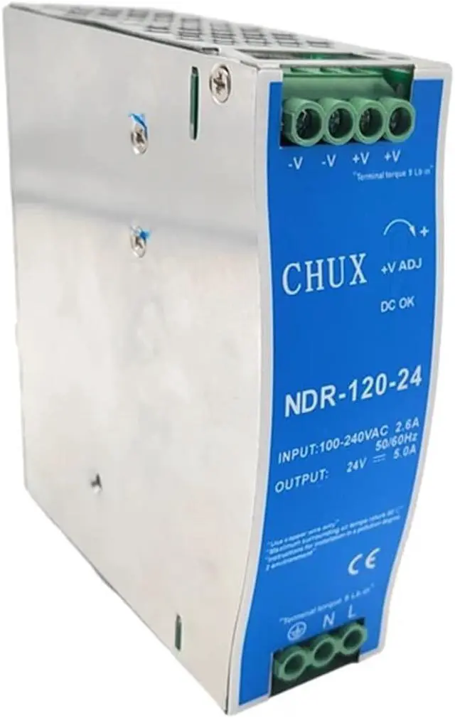 Alt view image 3 of 5 - 120W 24V Industrial Switching Power Supply Ultra-Slim Step Shape DIN Rail Type NDR-120W-24V 100V-220V SMPS