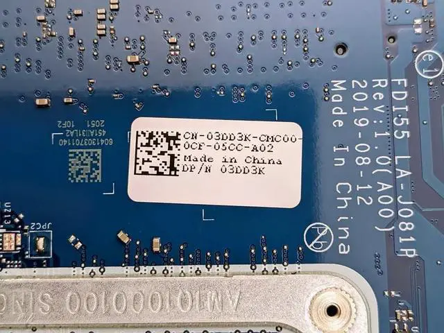 Alt view image 3 of 4 - 3DD3K for INSPIRON 15 3593 Laptop Motherboard Intel CORE I3-1005G1