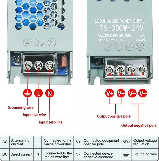 Alt view image 3 of 4 - Switching Power Supply Light 60W 100W 200W 300W 400W DC 12V 24V Power Supply Adapter for Led Strip CCTV(24V,400W)