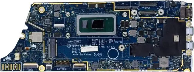Alt view image 3 of 7 - Replacement for Dell Latitude 7410 Motherboard FDX40 LA-J261P System Board i7-10610U Processor 32GB RAM 0201F7 201F7