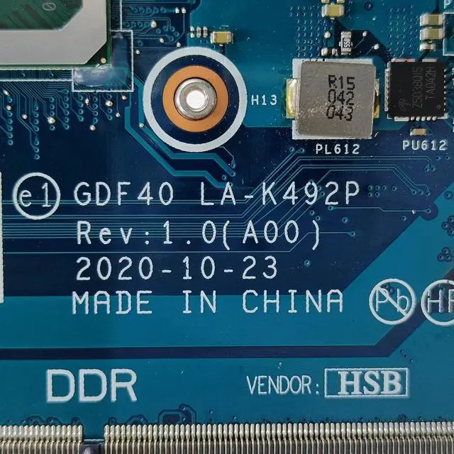 Alt view image 6 of 7 - Replacement for Dell Latitude 5420 Motherboard GDF40 LA-K492P System Board i5-10210U Processor 097CX2 97CX2