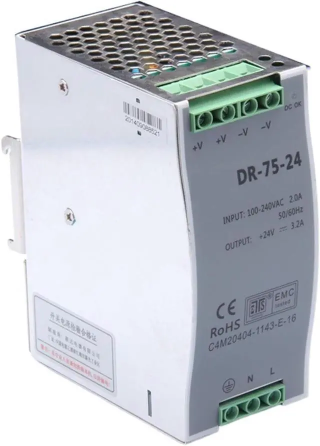 Alt view image 2 of 3 - (DR-75-24) 75w 24v 3.2A Din Rail Mounted Switching Power Supply for Industry