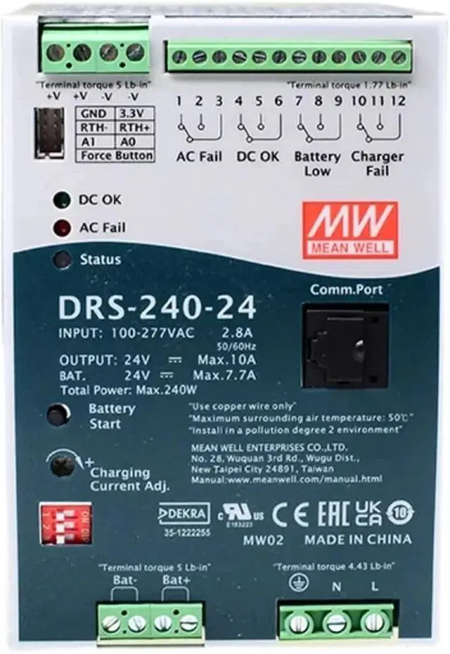 Alt view image 5 of 5 - Switching Supply DRS-240 Series DRS-240-12 DRS-240-24 DRS-240-36 DRS-240-48 All-in-One Intelligent Security Power(DRS-240-24)