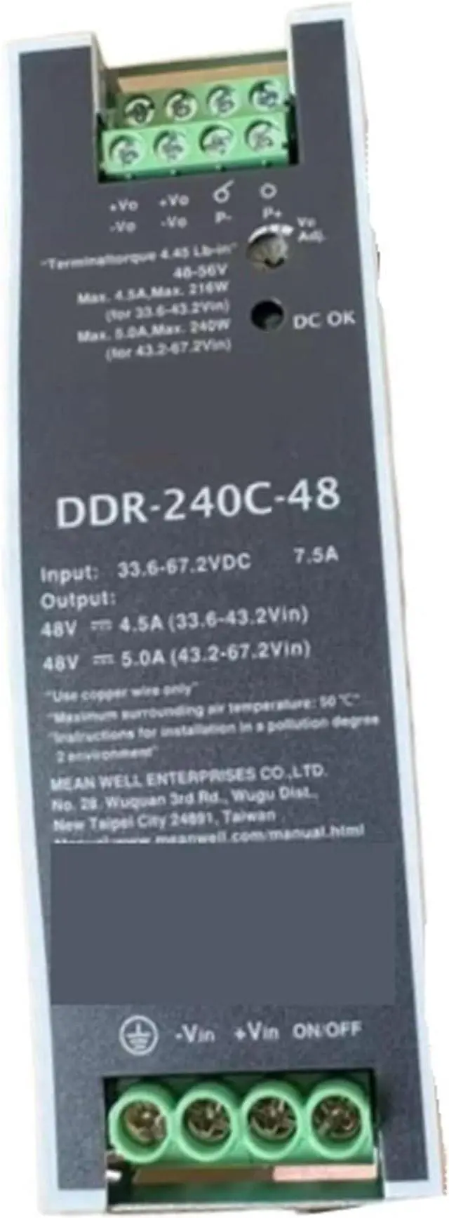 Main image of DC-DC Converter DDR-240C-48 Switching Power Supply 240W DIN Rail Type