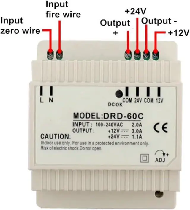 Alt view image 6 of 6 - 30W 60W 100W 120W Dual Group Output Switching Power Supply 5v 12v 24v Din Rail Type AC DC LED Power Supplies(5V 24V,60W)