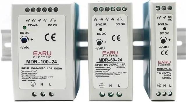 Alt view image 5 of 6 - AC100-240V Input Mini Din Rail Switch Power Supply Voltage MDR-10W 20W 40W 60W 100W DC 5V 12V 15V 24V 36V 48V Output(5V,MDR-60)