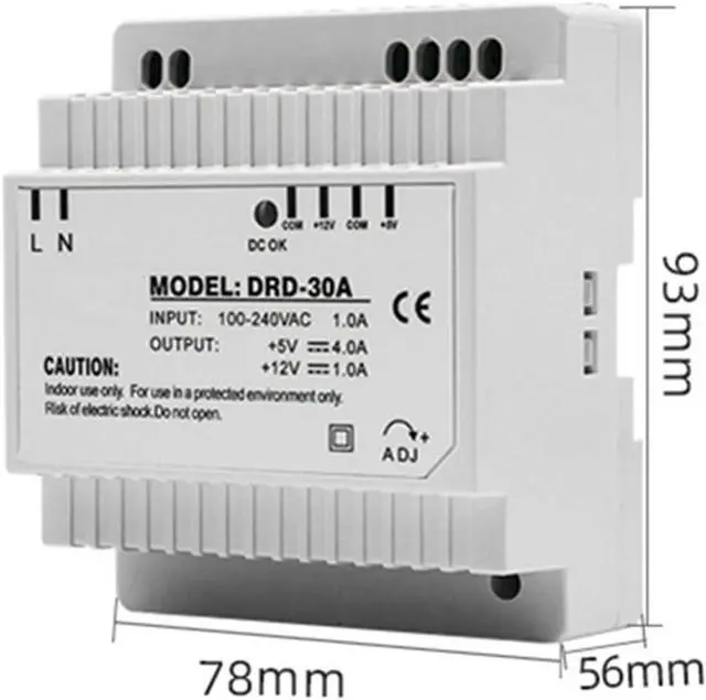 Alt view image 4 of 6 - 30W 60W 100W 120W Dual Group Output Switching Power Supply 5v 12v 24v Din Rail Type AC DC LED Power Supplies(5V 24V,60W)
