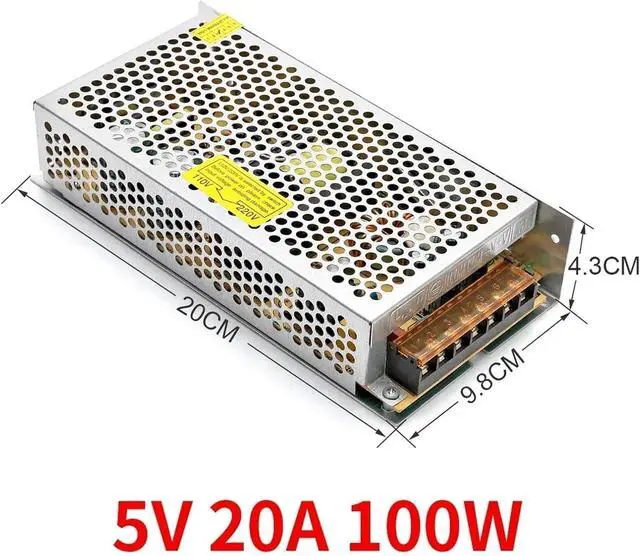 Alt view image 2 of 7 - 220v to 5v12v/24V Switching Power Supply DC 5a Light Box LED Strip with 60/200/400W(5V 20A 100W)