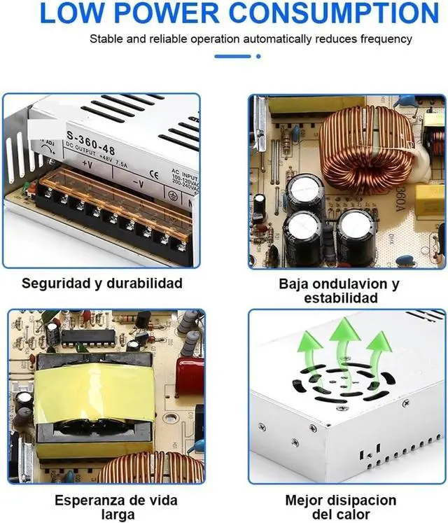 Alt view image 3 of 6 - 15W-500W Switching Power Supply AC 110V 220V to DC 5V 12V 24V 36V 48V 2A 5A 10A 15A 20A 30A LED Strip Switch Driver(12V4A 50W)