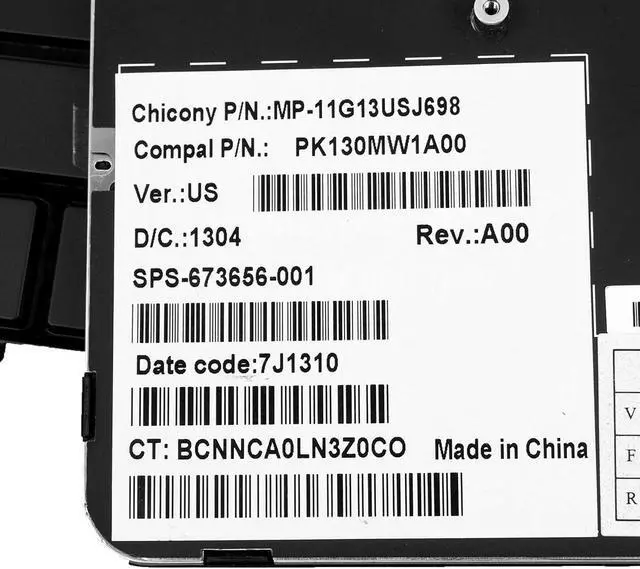 Alt view image 4 of 6 - New for HP Folio 13 13-1000 13-2000 Keyboard Glossy Frame US Backlit 673656-001