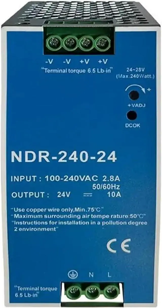 Main image of 240W 24V 48V Industrial DIN Rail Type Single Group Output 240VAC Switching Power Supply(48V)