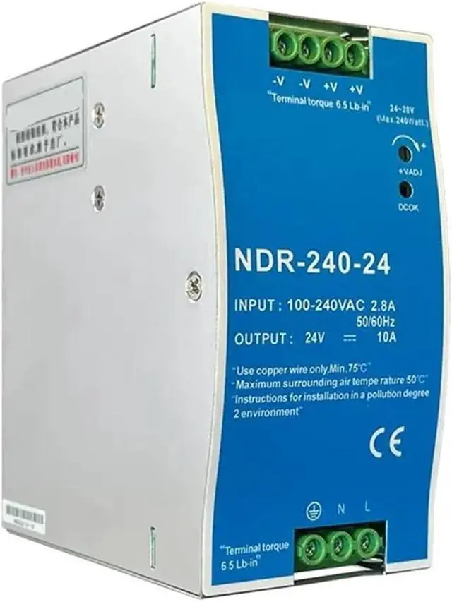 Alt view image 2 of 4 - 240W 24V 48V Industrial DIN Rail Type Single Group Output 240VAC Switching Power Supply(48V)