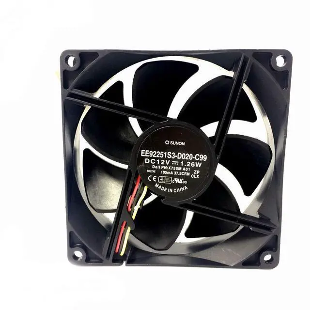 Main image of for Dell X755M Vostro 200 400 Studio XPS 8100 PVA092G12M EE92251S3-D020-C99 X755M 12V 1.26W Cooling Fan