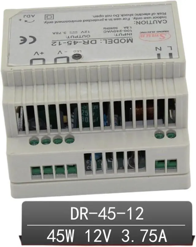 Alt view image 2 of 4 - 45W 12V 3.75A Single Output AC-DC Indoor Din Rail Switching Mode Power Supply DR-45-12