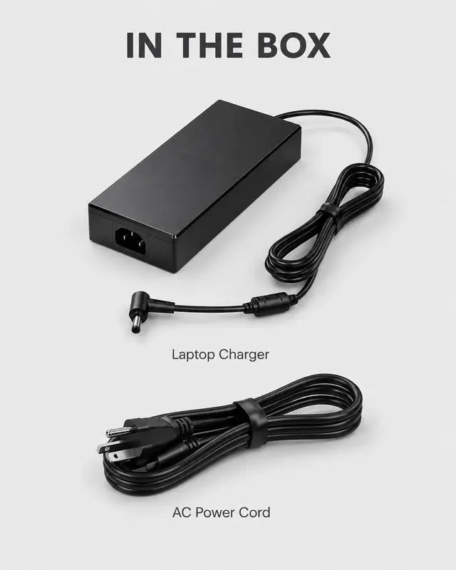 Alt view image 6 of 6 - 240W 280W Laptop Charger, Compatible with Asus Rog Zephyrus G15 G14/Strix G Series, AC Adapter for Tuf F15 F17 A17 A15 Gaming and More, 9 Foot Power Cord, DC 6.0 x 3.7mm