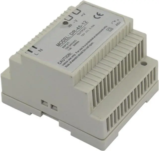 Main image of 45W 12V 3.75A Single Output AC-DC Indoor Din Rail Switching Mode Power Supply DR-45-12