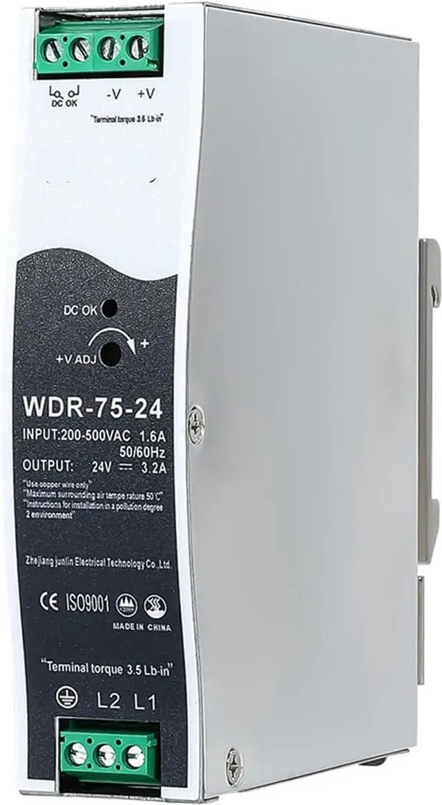 Main image of WDR-75W High Voltage Power Supply Input 200V-500VAC to 12V/24V Switching Power Supply(WDR-75W-24V 3.13A)