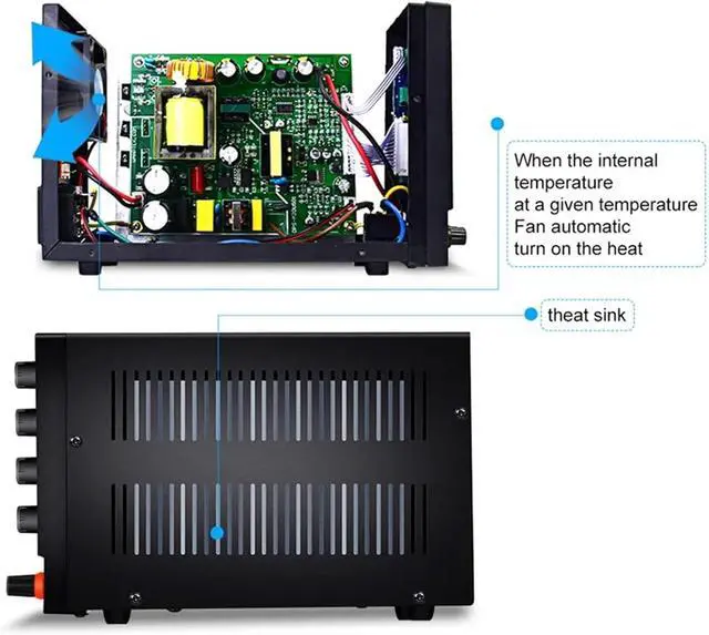 Alt view image 7 of 7 - 1PCS Adjustable Power Supply 30V 10A 60V 5A with USB & Type C Regulated Switching Lab Bench Power Supply(DPS605U 60V 5A)