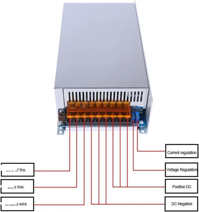 Alt view image 2 of 4 - 1200W DC Regulated Voltage Adjustable High Power Switching Power Supply Output VDC 70V 80V 110V 150V Input AC220V(1200W 90V 13A)