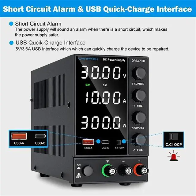 Alt view image 3 of 7 - Adjust Power Supply Adjustable Lab Bench Power 30V 10A 60V 5A AC Switching Stabilized Bench DPS3010U(DPS605U 60V 5A)