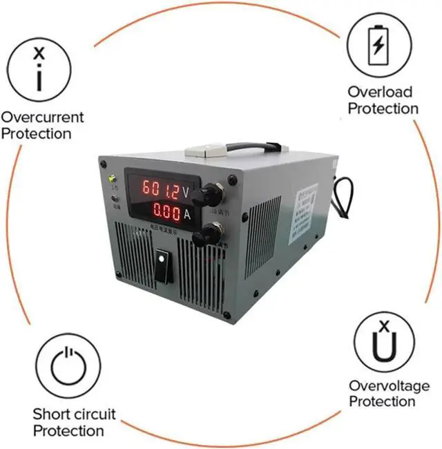 Alt view image 6 of 6 - 2000W Adjustable Regulated Switching Power Supply 0-12V 24V 27V 36V 48V 50V 60V 70V 80V 90V 100V 110V 220V 300V 400V 600V LED Supply Driver, Transformer, Adapter for RV, Car, Computer, Lab(0-27V 0-74A