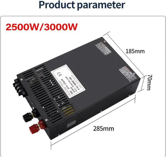 Alt view image 5 of 7 - 2500W 3000W Switching Power Supply AC to DC 0-12V 24V 36V 48V 60V 80V 90V 300V 350V 400V Adjustable DC Converter for RV, Car, Computer, Lab(0-80V,2500W)