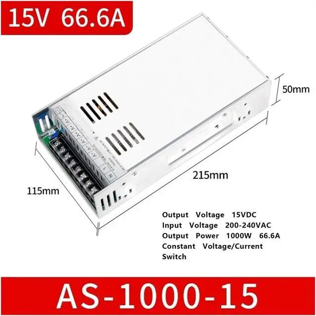 Alt view image 2 of 2 - 1000W Switching Power Supply AS-1000-24V12V36V72V110V40a DC 48V 20a Volt(AS-1000-15)