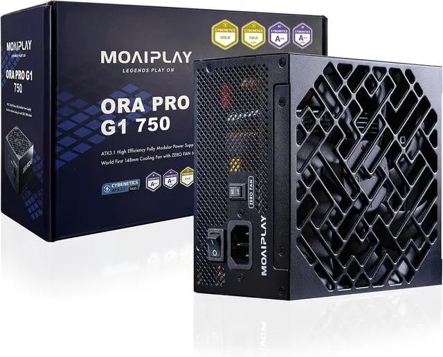 Main image of ORA PRO G1 750W PSU Fully Modular ATX 3.1 Power Supply, PCIe 5.1 12V-2x6 Cable, Cybenetics Gold Certified, 148mm Quiet Fan, Gaming PC Desktop, Black