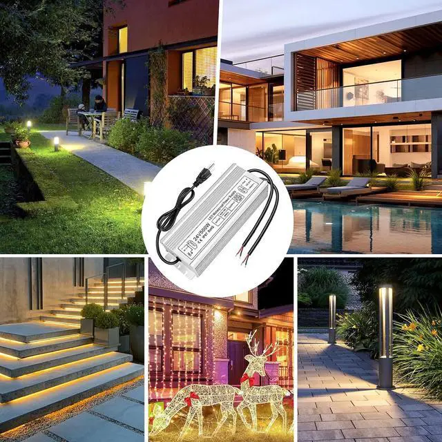 Alt view image 7 of 7 - inShareplus 24V 500W LED Power Supply, IP67 Rainproof Waterproof Outdoor Driver,AC 90-140V to DC 24V Low Voltage Transformer, Adapter Converter for LED Light, Computer Project, Outdoor Use