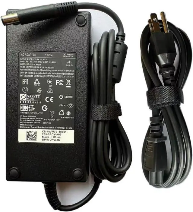 Main image of 180W Laptop Charger fit for Original Dell Precision 7510 7520 7530 M4600 M4700 M4800 FA180PM111 HA180PM180 cn-00mfk9 DW5G3 / 450-BFWX 19.5V 9.23A