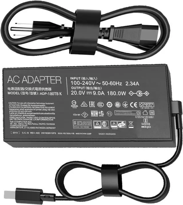 Main image of 180W ADP-180TB K A22-180P1A Charger, Compatible with Asus Rog Zephyrus G14 2024 GA403 GA403UV GA403UU GA403UI ProArt Studiobook 16 HX W7606 Laptop