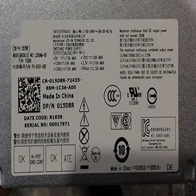 Alt view image 4 of 5 - PSU for 220 390 790 530 9010 350W Power Supply L350AM-00 H350PD-00 D350PD-00 AC350AM-00 H350PD-01 L350PD-00 D350PM-01