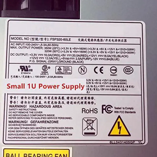 Alt view image 5 of 6 - PSU for FSP AIO ITX Flex Small 1U K39 K49 T34 R47 44 A35 S3 ZS-A4 G5 Rated 320W Peak 400W Power Supply FSP320-60LE
