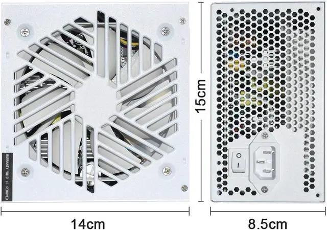 Alt view image 5 of 6 - 110-230V PSU 20+4Pin +12V Output ATX 650W E-Sports Video Game Computer White Power Supply Low Noise Cooling Fan