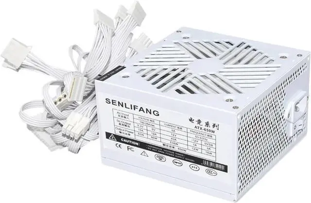 Main image of 110-230V PSU 20+4Pin +12V Output ATX 650W E-Sports Video Game Computer White Power Supply Low Noise Cooling Fan